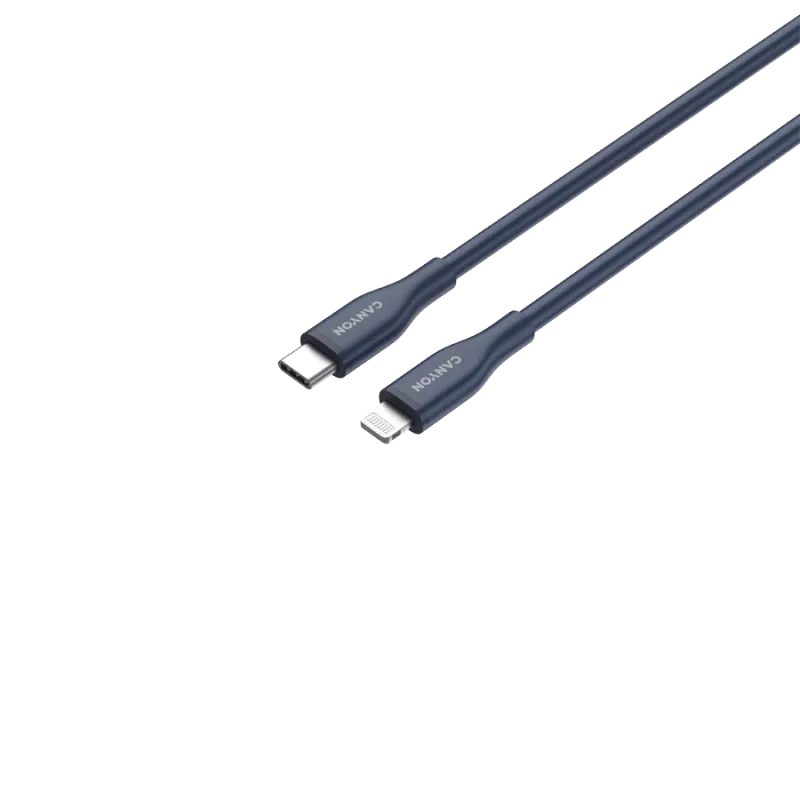 Cavo USB-C a Lightning CANYON CLNM60 60W MFi 1 m silicone blu