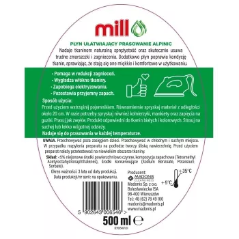 Mill ALPINIC spray liquido stiraggio 500 ml