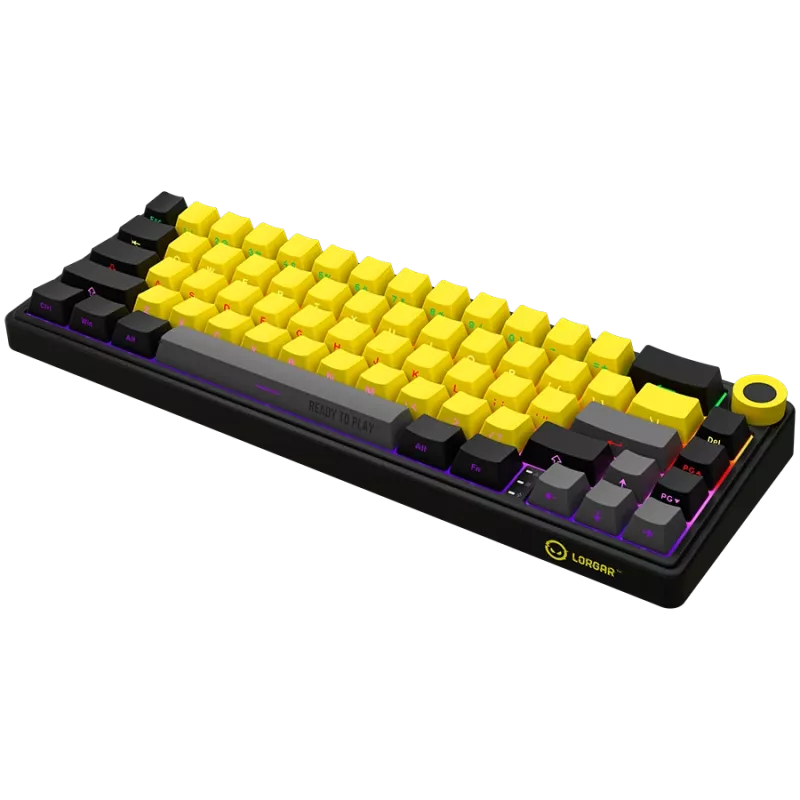 Tastiera da gaming meccanica LORGAR KBP70MW 65% nero giallo layout EN