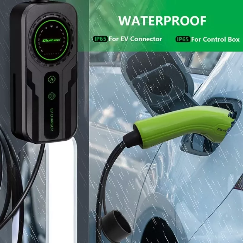 Caricabatterie mobile per veicoli elettrici QOLTEC 52468 Type 2, 3,5 kW, 16 A, cavo 5 m, IP65