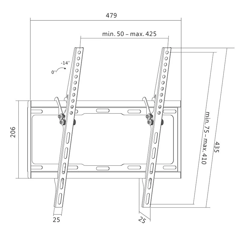 Supporto per TV LogiLink BP0012 139,7 cm (55