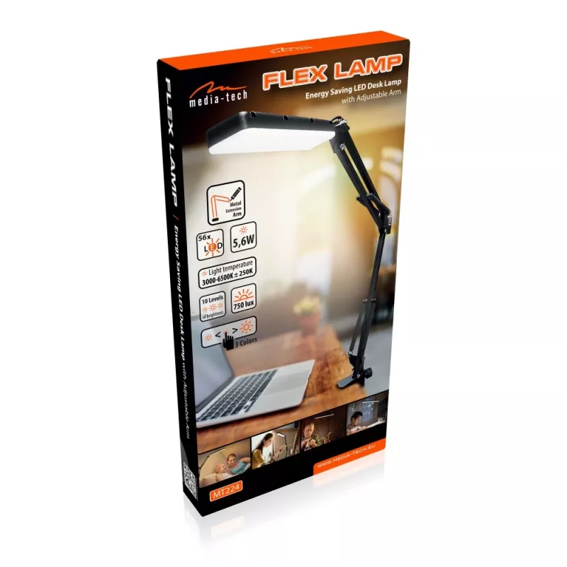 Media-Tech MT224 lampada da tavolo 5,6 W LED nero