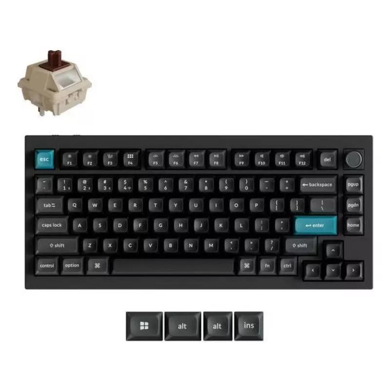 Tastiera meccanica 75% Keychron Q1 Ultra 8K – USB + RF wireless + Bluetooth, RGB, nero