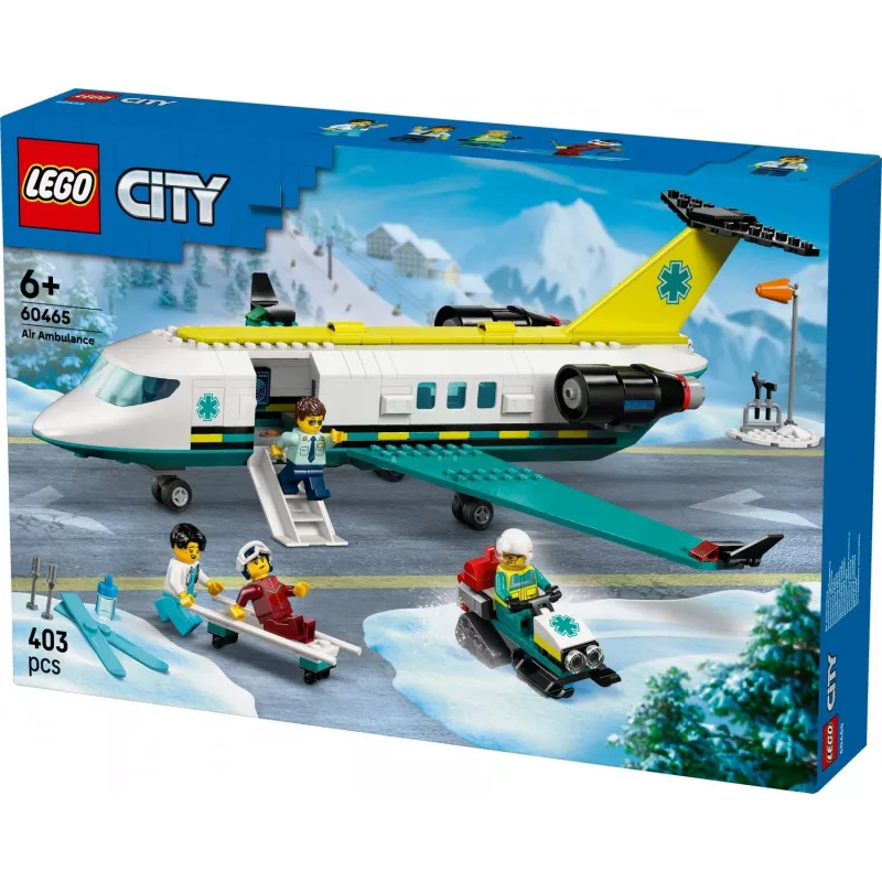 LEGO City Aereo di soccorso 60465 – piccolo set da costruzione aereo di soccorso, 403 pezzi, 4 minifigure, età 6+