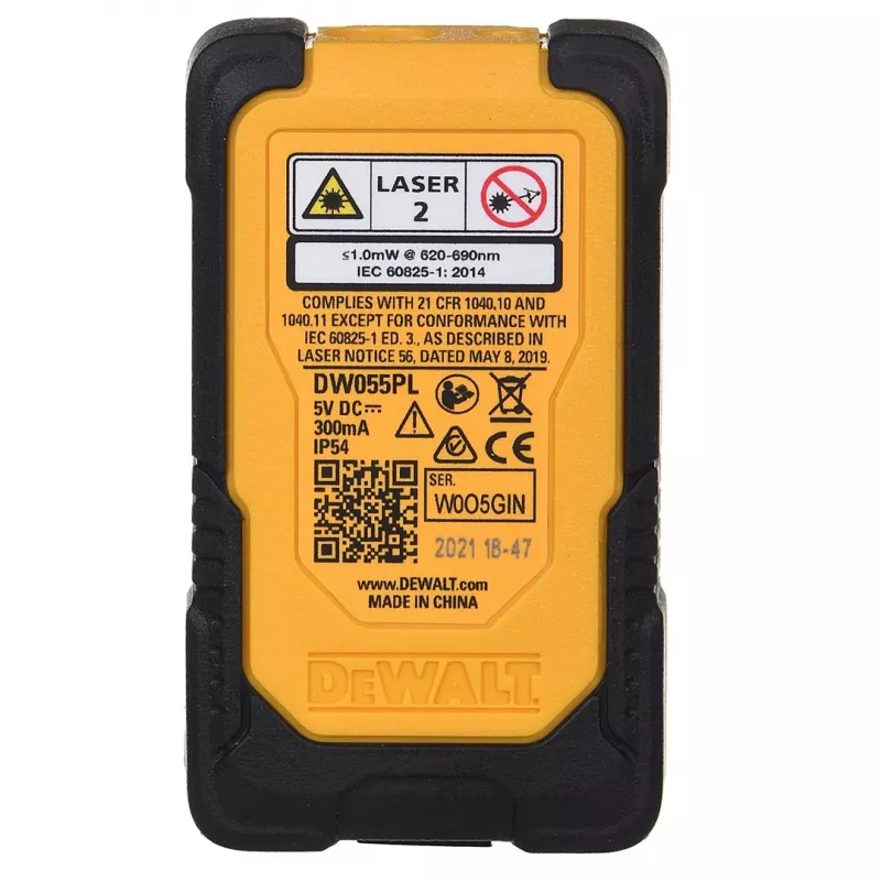DeWALT DW055PL-XJ distanziometro laser, portata 16 m, nero/giallo