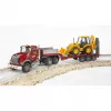 Autotreno giocattolo con accessorio JCB 4CX, BRUDER, modello BR-02813, costruzione in ABS, multicolore