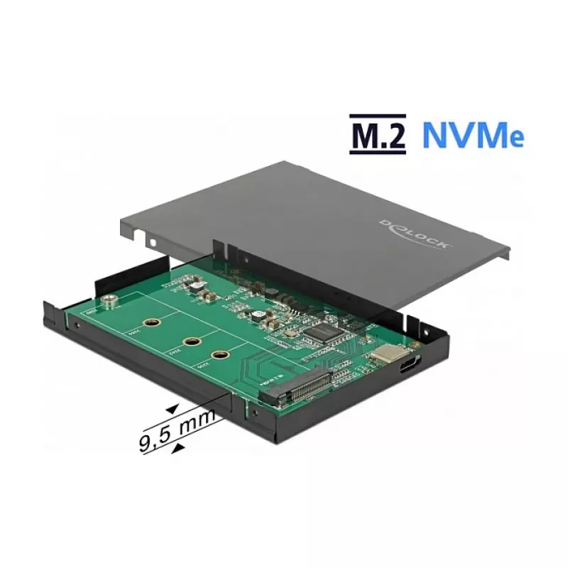 Case per SSD DeLOCK 42609 nero M.2