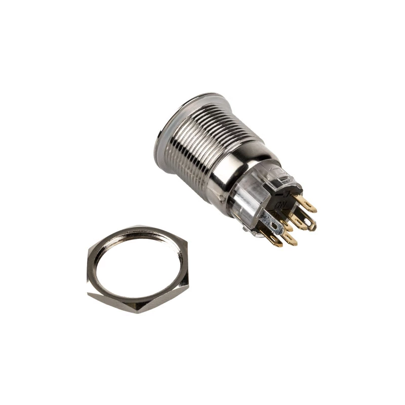 DimasTech pulsante a pressione antivandalo 19 mm Silverline Dot RGB PD210
