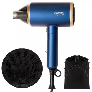 Camry | asciugacapelli | CR 2268 | 1800 W | 2 livelli di temperatura | funzione ioni | diffusore | blu/oro