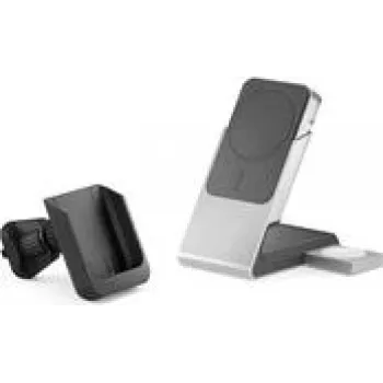 Power bank portatile Alogic Matrix+ Wireless stazione di ricarica 3-in-1 MagSafe + supporto ventilazione, 5000mAh
