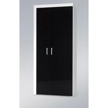 Armadio cama meble SAMBA bianco/nero lucido, 900×550×2030 mm, 1 ripiano