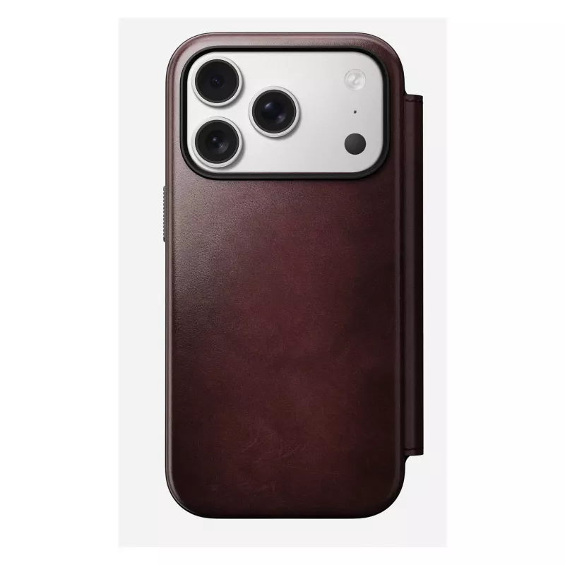Custodia per smartphone Nomad Modern Leather Folio per Apple iPhone 17 Pro, 6,3 pollici (16 cm), pelle bordeaux