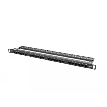Lanberg PPU5-0024-B - RJ-45 - Cat5, Cat5e - nero - metallo - montaggio su rack - 0,5HE (PPU5-0024-B)