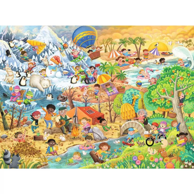 Ravensburger Four Seasons of Fun Puzzle — 100 pezzi, spessore 2 mm
