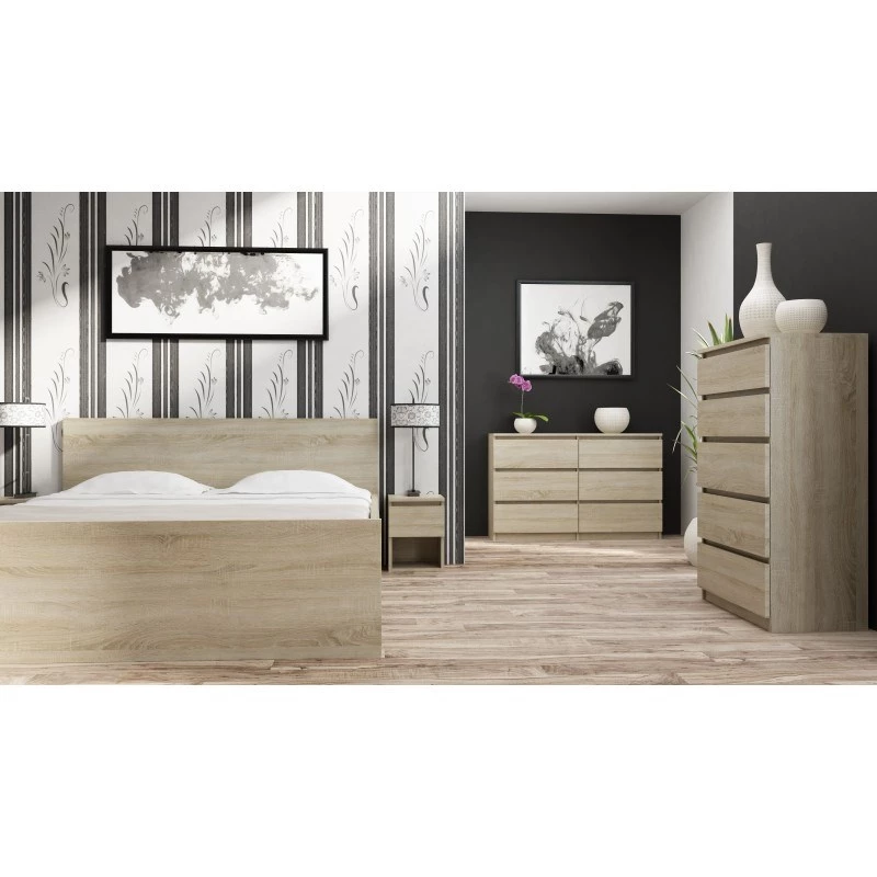 Cassettiera Top e Shop M6 120 SON 2x3, rovere, 6 cassetti, 1200×300×770 mm