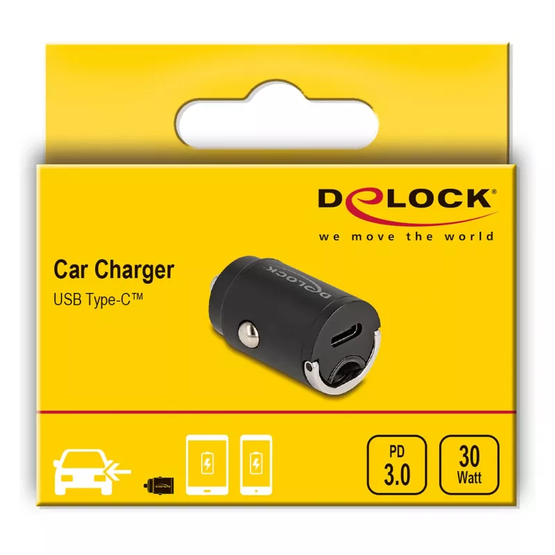 Caricabatterie da auto DeLOCK 64278 universale nero ricarica rapida 12-24V