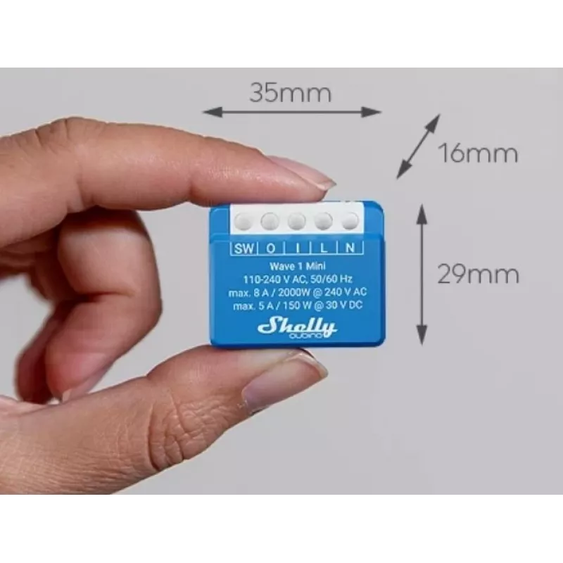 Shelly Qubino Wave 1 Mini LR interruttore smart Z-Wave blu