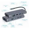 Gembird A-CM-COMBO7-01 Dock per notebook/replicatore di porte USB 3.2 Gen 1 (3.1 Gen 1) Type-A grigio