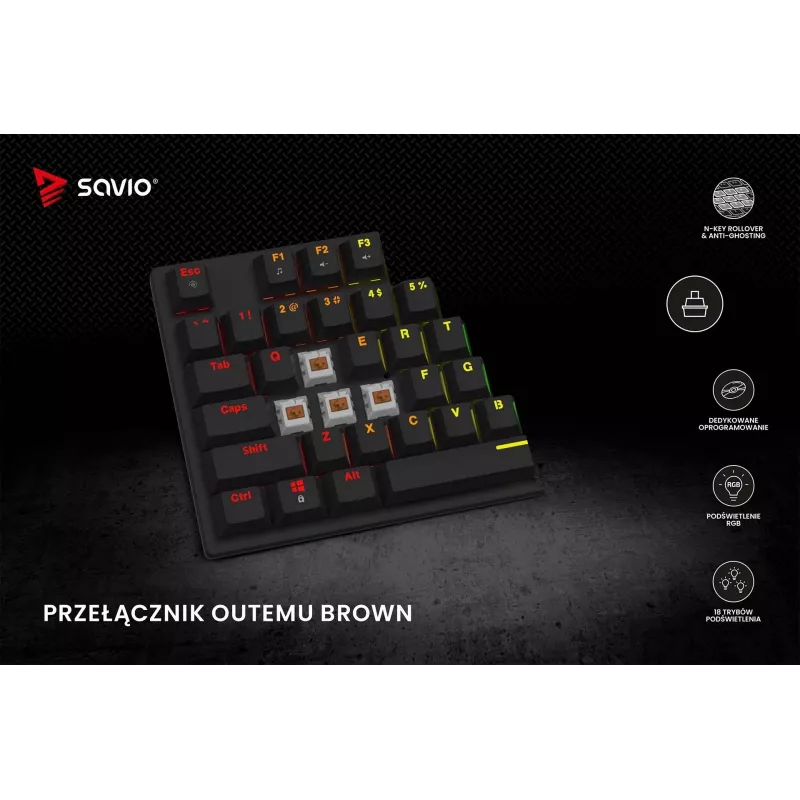 Savio tastiera meccanica RGB Tempest X2 Outemu Brown