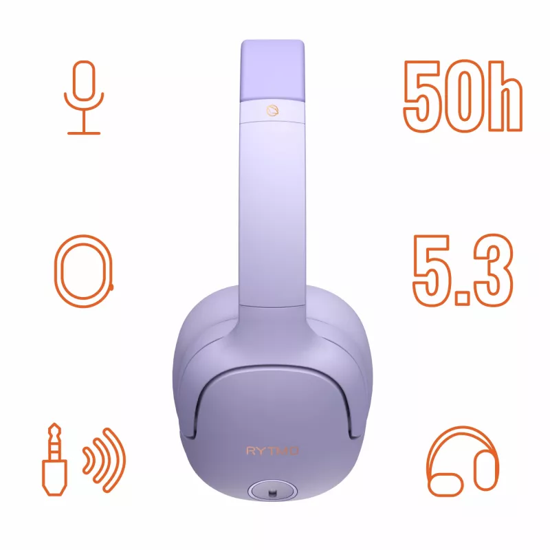 Cuffie MANTA HDP1001PU Rytmo Elegance viola over-ear con filo, modello HDP1001PU