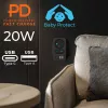 Power splitter MACLEAN MCE249 F/B – 2 prese AC (16A + 6A) con 2×USB-A e 2×USB-C PD 20W, spina EU, nero