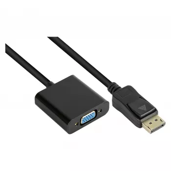 Adattatore DisplayPort maschio a VGA femmina, 1920*1200 @60Hz, contatti dorati, ca. 20cm, Good Conn (DP-AD11)