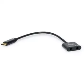 Adattatore DAC audio USB-C a doppio 3,5 mm Equip, USB C, connettore maschio, 2 x 3,5 mm, connettore femmina, 0,15 m, nero