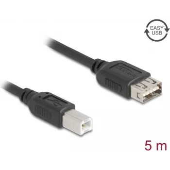 Cavo USB 2.0 DELOCK modello 81533 — USB B su USB A, 5 m, nero, 480 Mbit/s