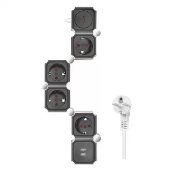 LogiLink 4 prese 15m nero e bianco