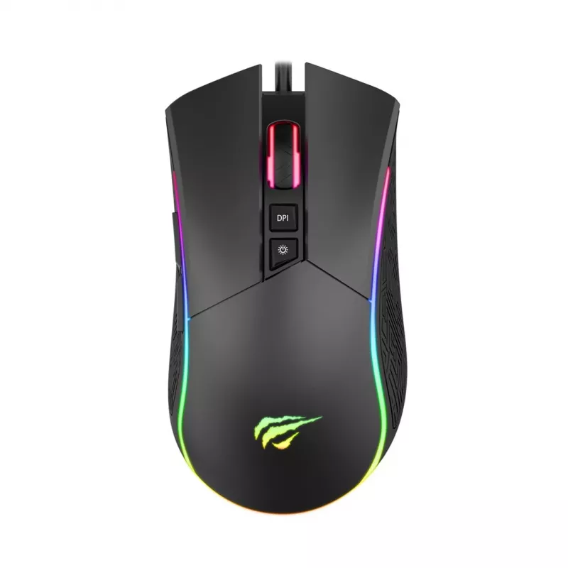 Havit MS1001S - Mouse gaming ottico per destrimani, USB Type A, nero-grigio