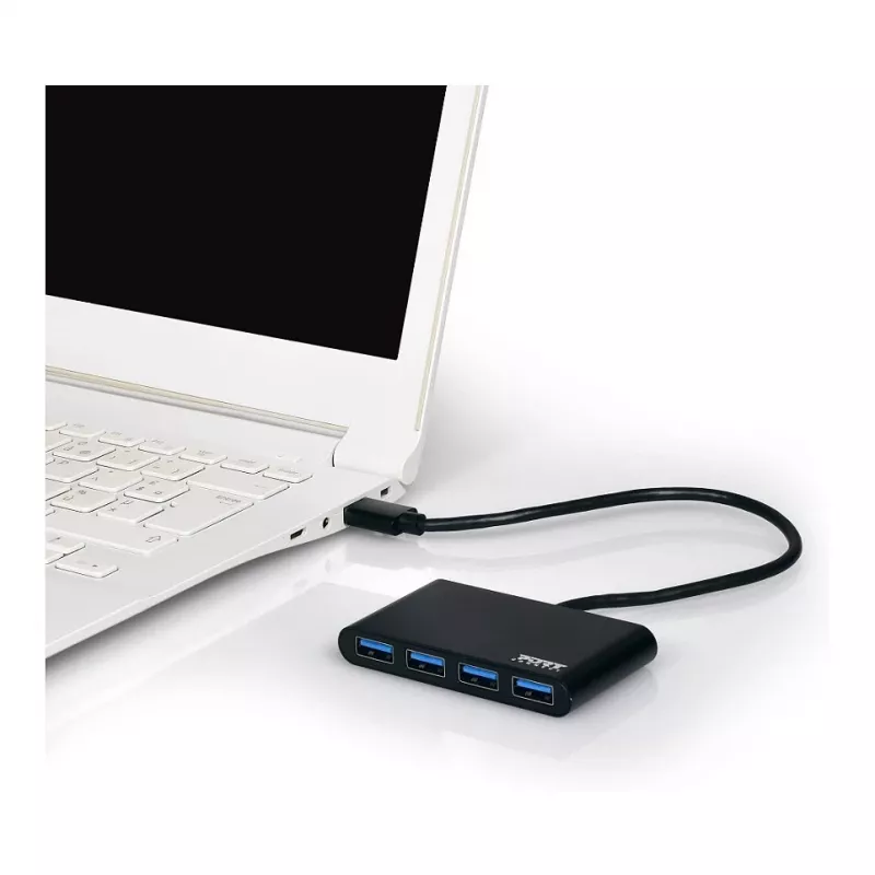 Hub USB Port Designs 900121 USB 3.2 Gen 1 Type-A 5000 Mbit/s nero
