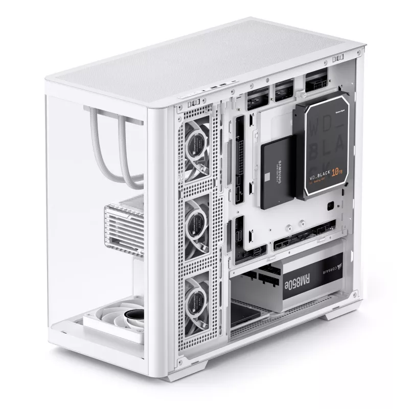 Jonsbo D300 Midi-Tower, 270 gradi, vetro temperato - bianco