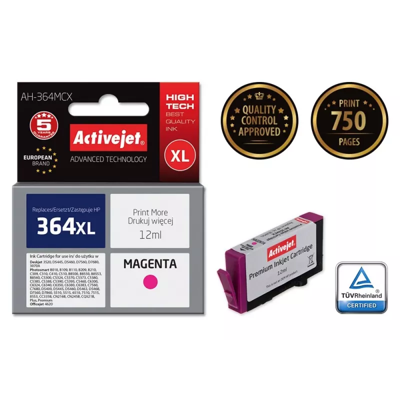 Activejet AH-364MCX inchiostro (sostituto per HP 364XL CB324EE; Premium; 12 ml; magenta)
