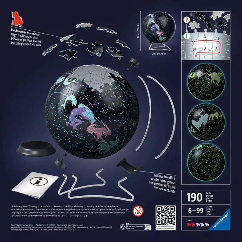 Puzzle 3D a sfera Star Globe che brilla al buio