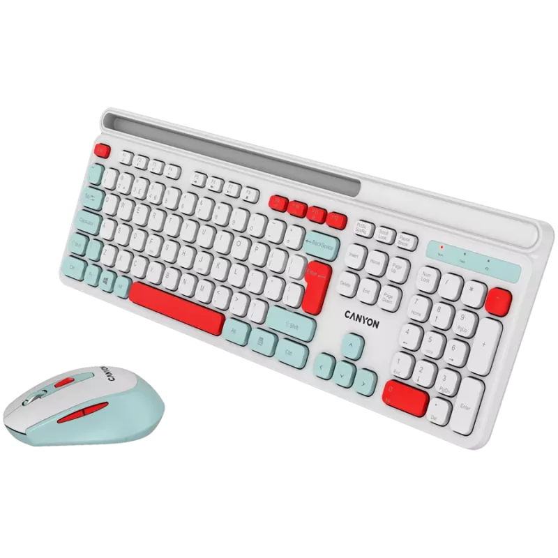 CANYON HSET-W5 EN tastiera+mouse AAA+AA wireless bianco