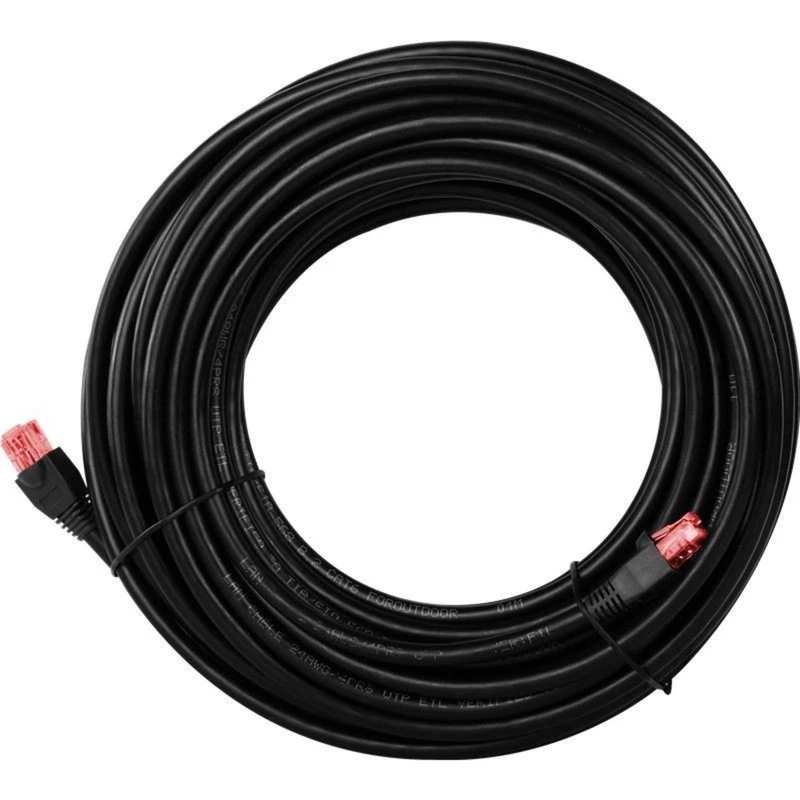 Goobay cavo patch outdoor CAT 6, U/UTP, nero, 75 m - materiale in rame, guaina esterna in PE (55439)