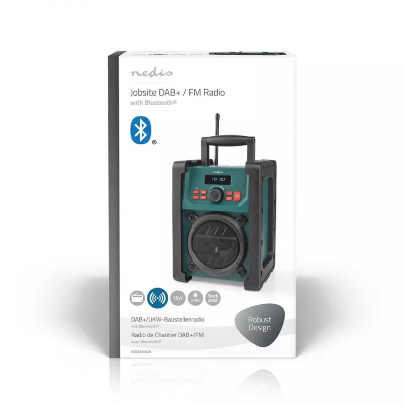 Radio Nedis RDDB3100GN 15W Bluetooth IP65 nero/verde