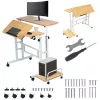 Tavolino mobile per laptop Maclean, bianco, 80x60cm, max 50kg, altezza regolabile 67-115cm, MC-124 W