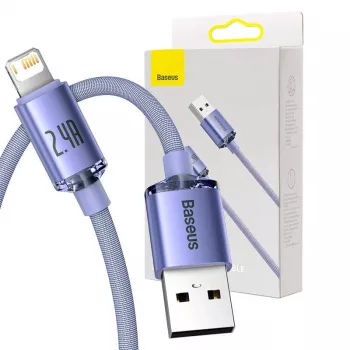 Cavo Baseus Crystal Shine USB a Lightning, 2,4A, 2m (viola)