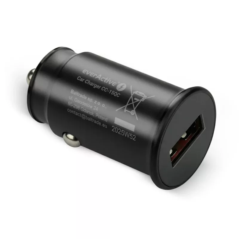 Caricabatterie da auto everActive CC-15QC QC3.0 18W 1x USB con cavo