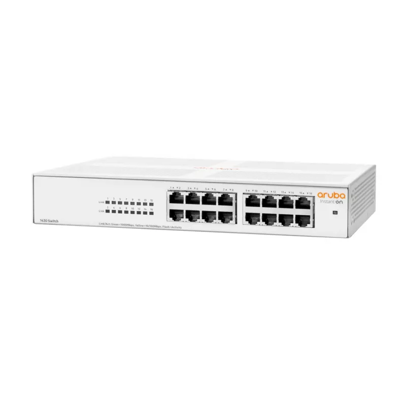 Aruba Instant On 1430 16G unmanaged L2 Gigabit Ethernet (10/100/1000) 1U bianco