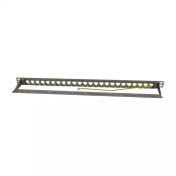 Keystone, supporto moduli, 48,30 cm (19) patch panel per 24 moduli TP, 0,5HE, grigio chiaro (S216333)