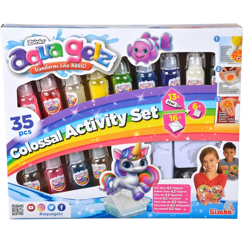 Gel a base d'acqua per gioco creativo SIMBA Crafts Simba Aqua Gelz Colossal Set 106322566