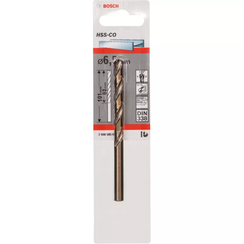 Punta elicoidale Bosch HSS Cobalt 6.5 mm 1 pz