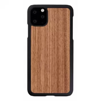 Custodia per smartphone Man and Wood per iPhone 11 Pro Max — noce nera, retro in legno, cornice protettiva
