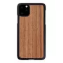 Custodia per smartphone Man and Wood per iPhone 11 Pro Max — noce nera, retro in legno, cornice protettiva