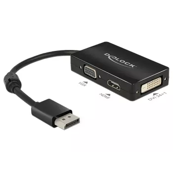 DeLOCK 0,16 m DisplayPort/VGA+HDMI+DVI VGA (D-Sub)+ HDMI + DVI nero
