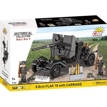 Set di costruzione Cobi mattoncini cannone antiaereo 8,8 cm con rimorchio – 360 pezzi