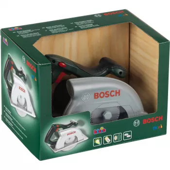 Theo Klein 8421 sega circolare Bosch a batteria con movimento rotatorio, funzioni luce e suono, dimensioni: 23 cm x 16 cm x 14,5 cm, giocattolo per