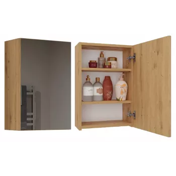 Mobile contenitore bagno Top e shop POLA 1DL ARTISAN — a parete, struttura in rovere, 400×220×600 mm, 3 ripiani